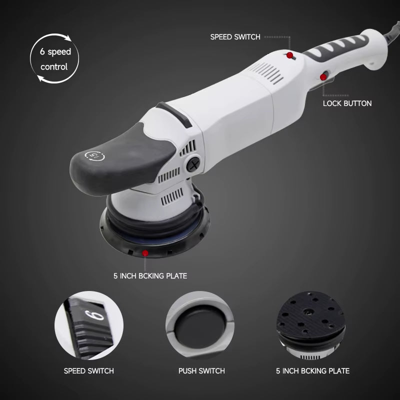 Polisher 900W Dual Action Car Polisher 15MM/21MM Car Buffer Polisher 6 Variable Speed for Car