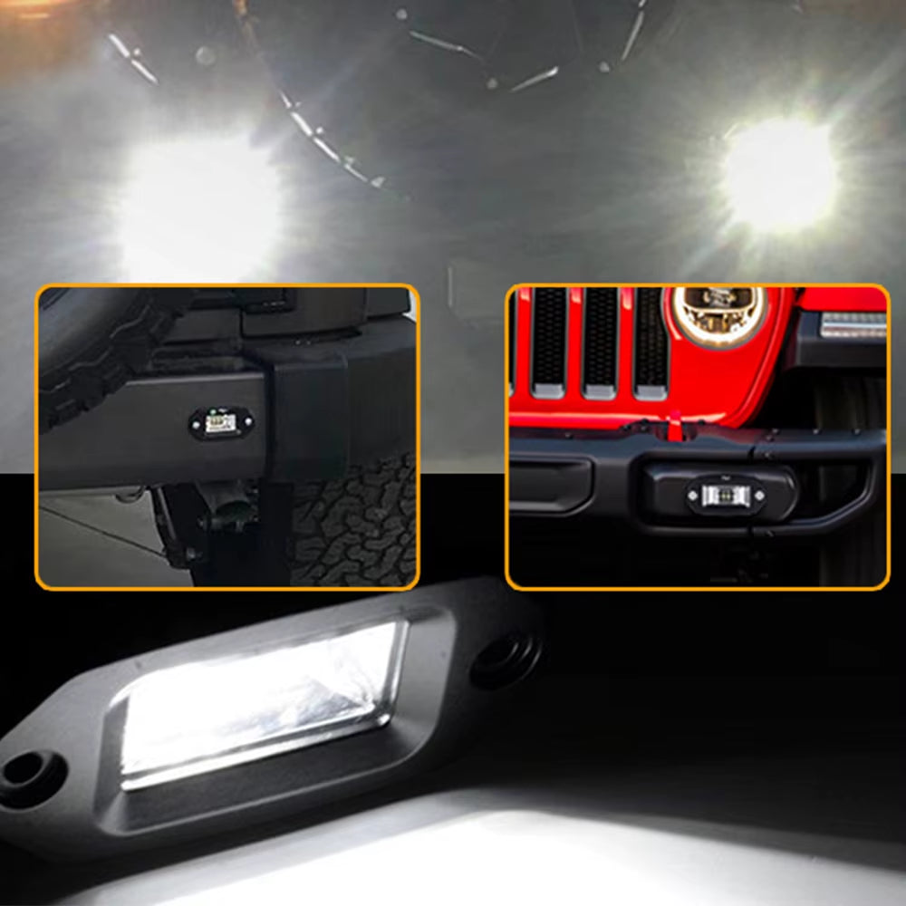 4 Inch Flush Mount LED Pods Lights 20W 4000LM Flood Lamp 4'' LED Light Bar Offroad Driving Fog Lights LED Work Lights 6000K
