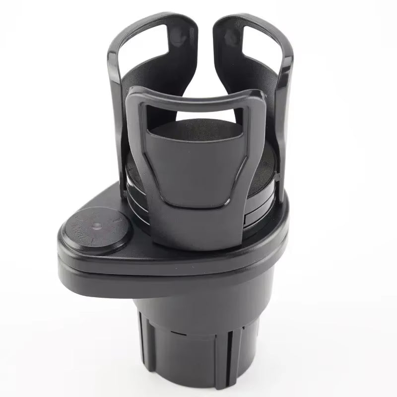 Car Cup Holder Expander Adapter, 2 in 1 Multifunctional 2 Cup Mount Extender Sturdy Cupholder with 360° Rotating Adjustable Base