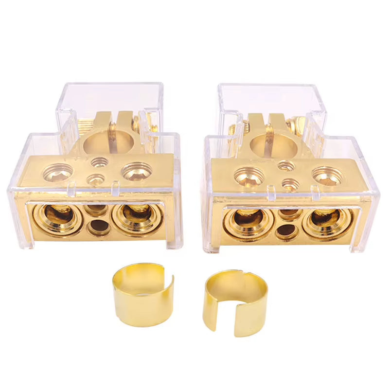Battery Terminal Connectors 0/2/4/6/8/10 AWG Battery Terminals Car Marine Battery Terminal Connector with Shims Protector Cover