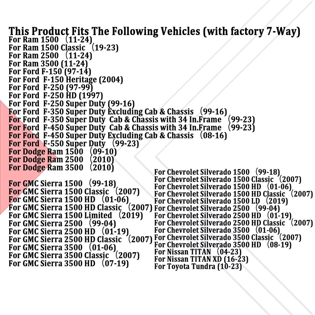 7 Pin to 4 Pin Trailer Wiring Harness Standard 7 Way Plug Socket for Tailgate Light Bar Adapter 41 Inches Wire Factory Tow