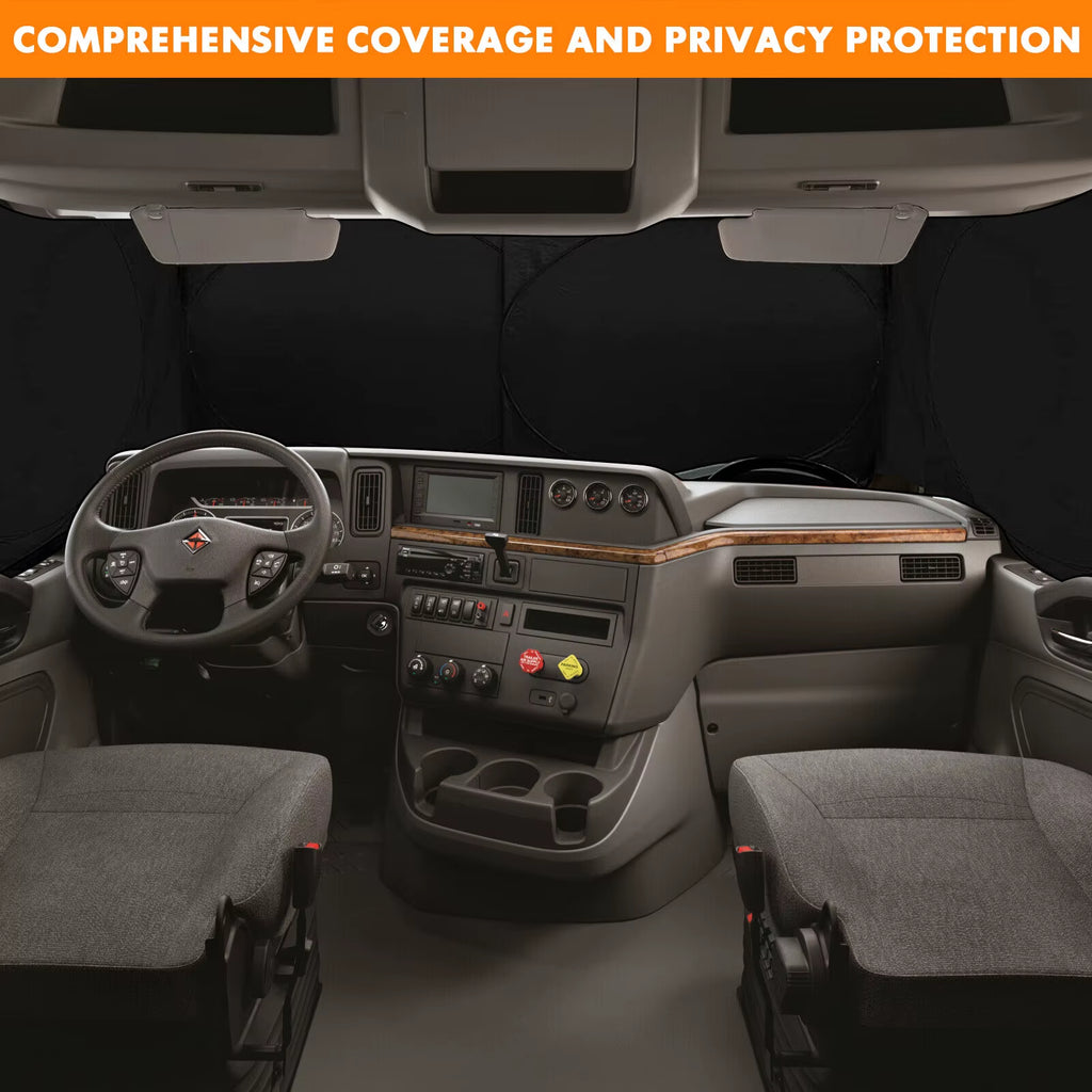 Semi Truck Front Side Window Sun Shade Sunshade Truck Sunshades Windshield Windscreen Cover Commercial Vehicle RV Big Rig Visor