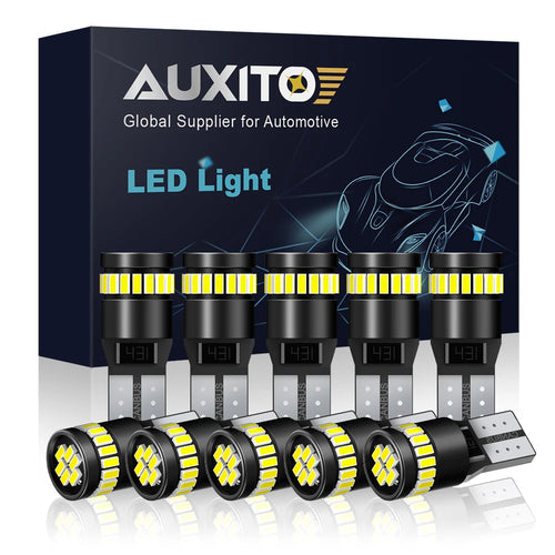 10Pcs W5W T10 LED Bulbs Canbus No Error Car Interior Light 194 501 192 158 2825 License Plate Lamp Dome Read DRL Bulb 12V