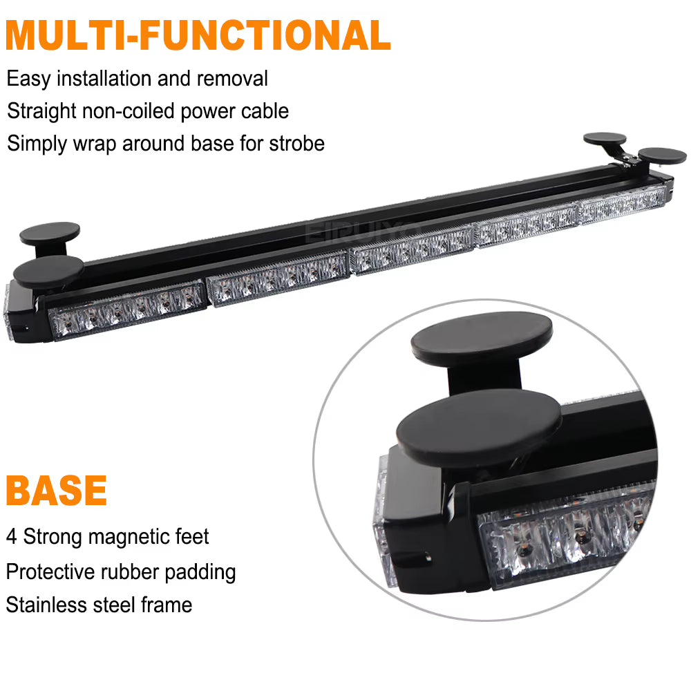 37" 43" 49" Amber White Emergency Warning LED Strobe Light Bar Roof Law Enforcement Flashing Lamp for Tow Truck 26 Modes