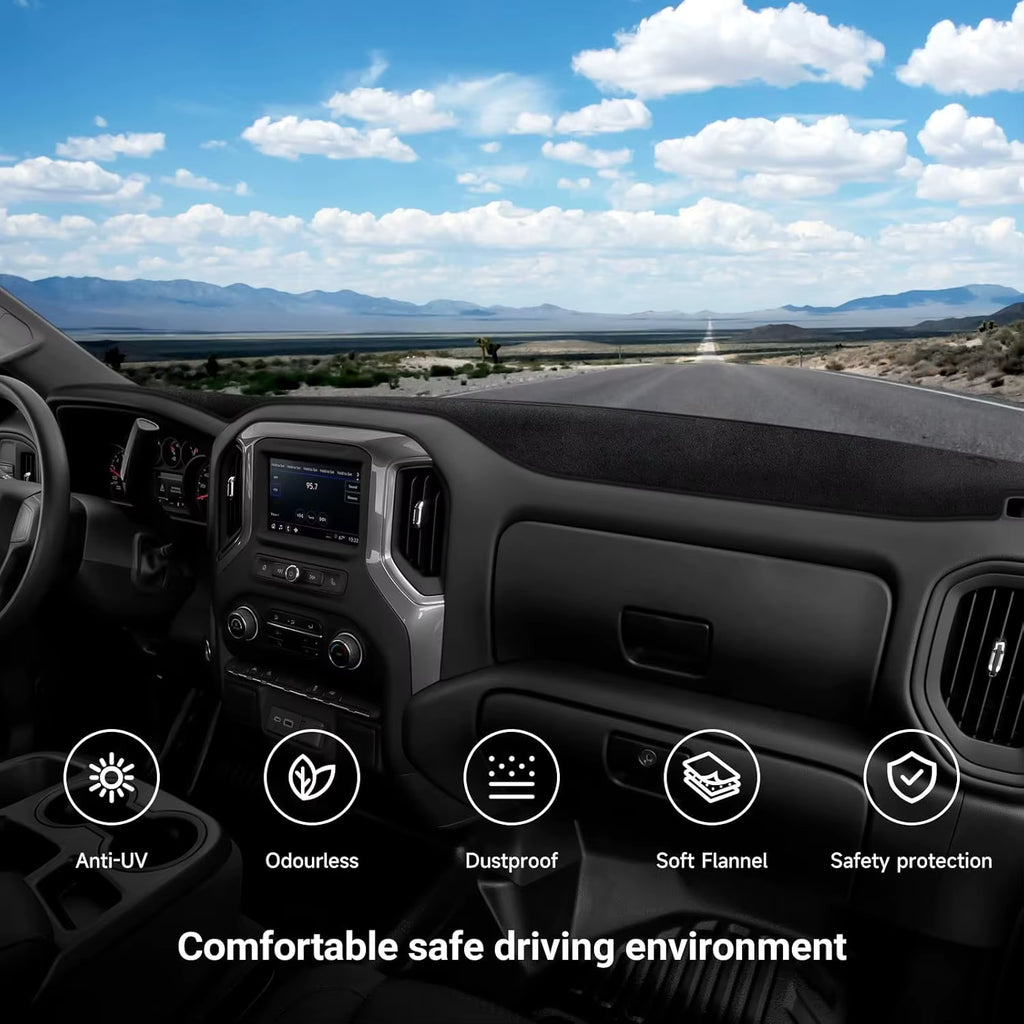Dash Cover for 2022-2025 Chevy Silverado/Gmc Sierra 1500 Dash Cover Mat Accessories 2024 2025 Silverado/Sierra 2500HD 3500HD Non