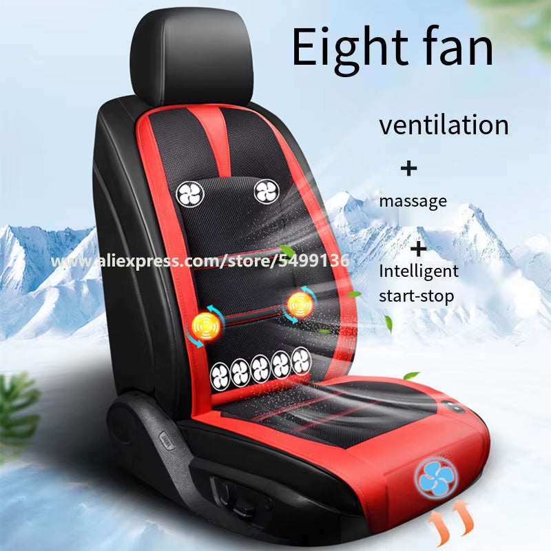 Summer Breathable Ice Silk USB Electric Cooling Messagecar Home Seat Pad Cushion Built-In Air Ventilated Fans for All Cars Chair