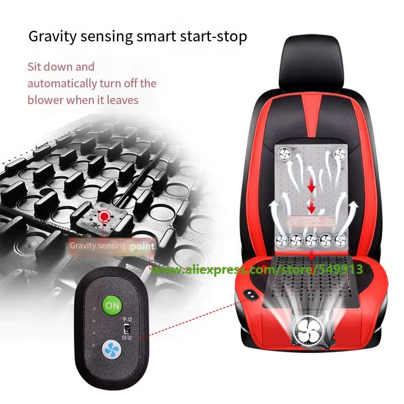 Summer Breathable Ice Silk USB Electric Cooling Messagecar Home Seat Pad Cushion Built-In Air Ventilated Fans for All Cars Chair