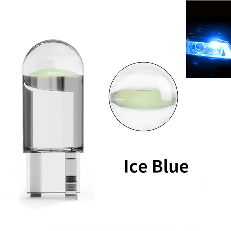 2PCS W5W Led T10 Car Light COB Glass 6000K White Auto Automobiles License Plate Lamp Led Dome Read DRL Bulb Style 12V