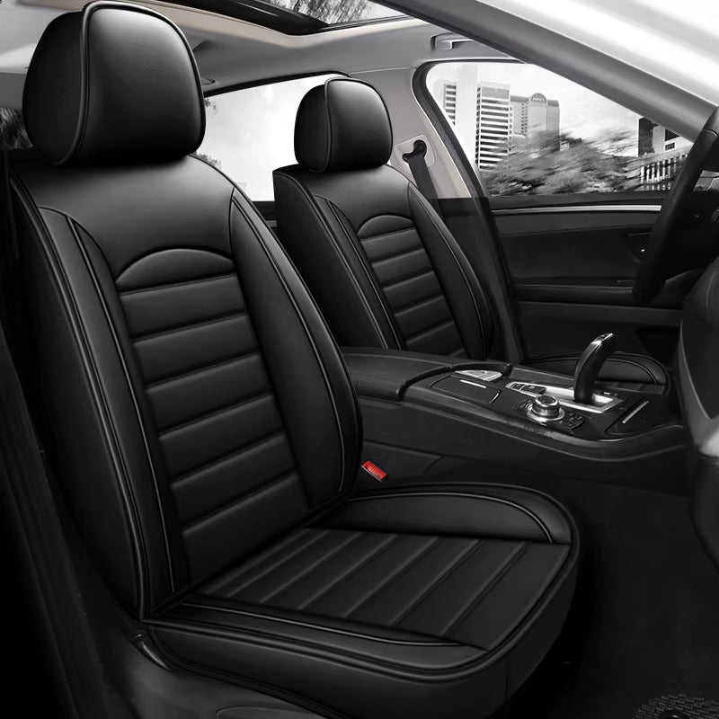 All Season Genuine Leather Full Coverage 5-Seater Car Seat Covers Summer Ready Universal Fit for Cars Suvs Trucks Premium Auto
