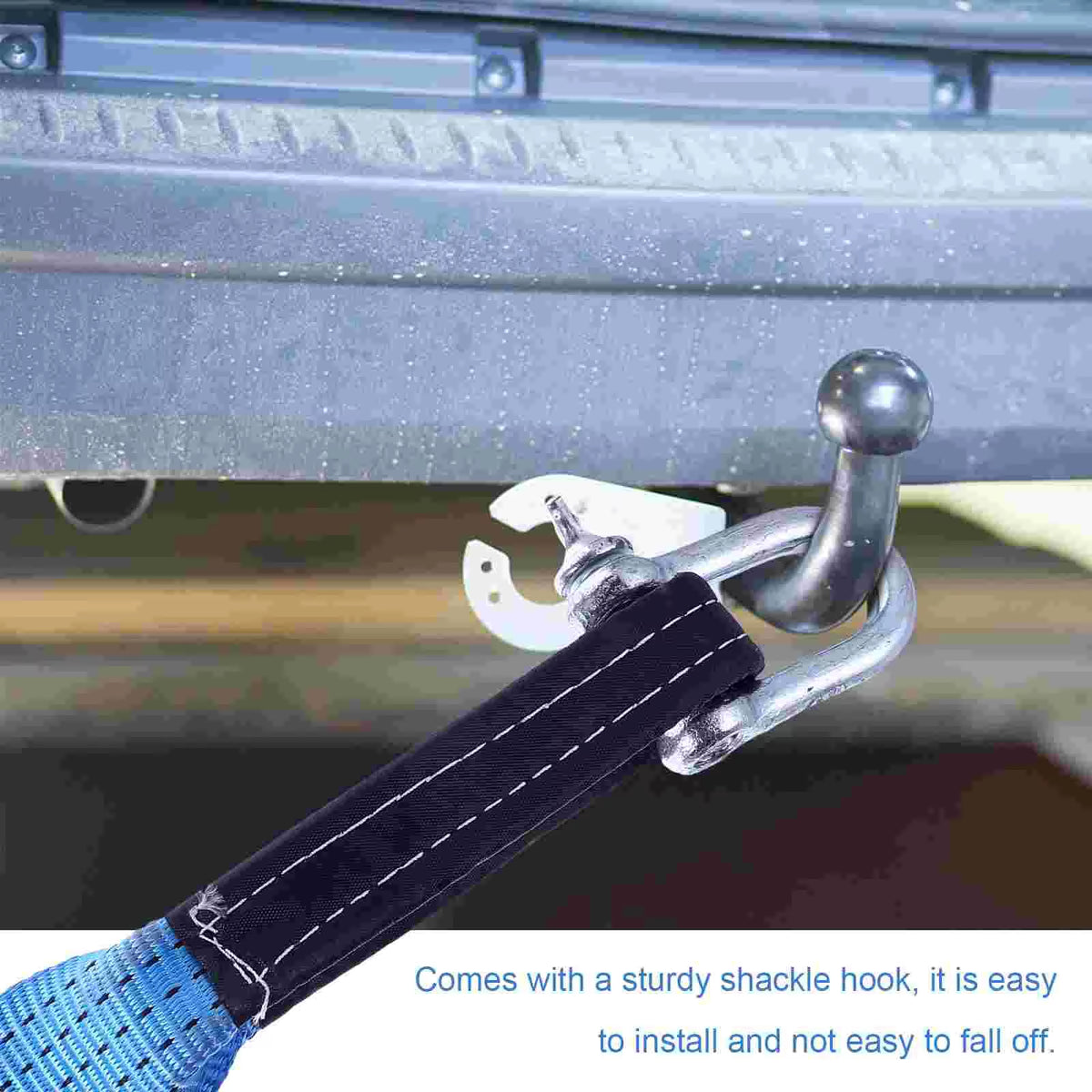1 Set 3 Meter Thickened Nylon Towing Rope Heavy Duty Car Recovery Strap Vehicle Rescue Belt Truck Atv Tow Line Reflective Stripe