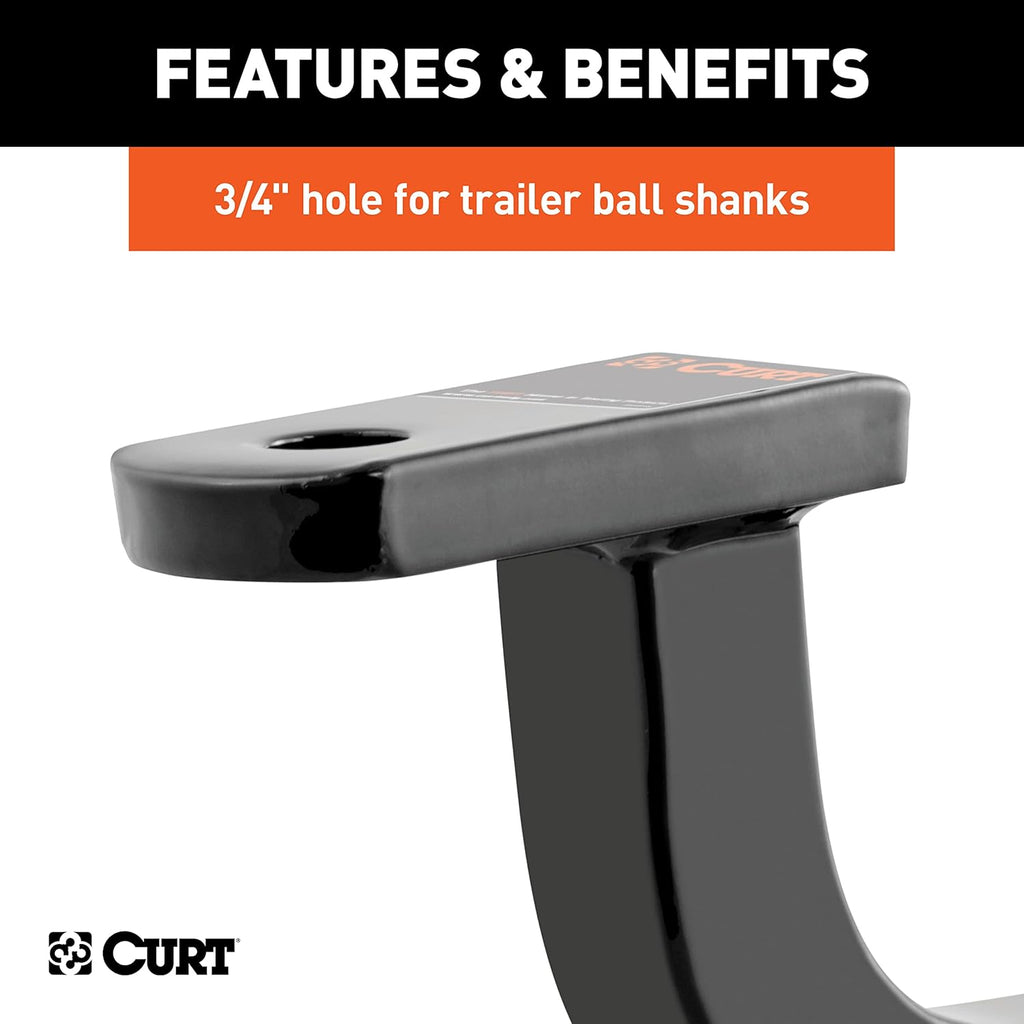 45014 Class 2 Trailer Hitch Ball Mount, Fits 1-1/4-Inch Receiver, 3,500 Lbs, 3/4-Inch Hole, 5-Inch Rise