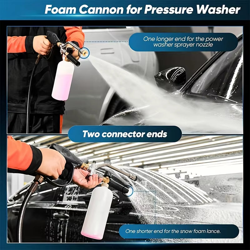 4000PSI High Pressure Washer Gun with Foam Cannon Car Wash Gloves M22-14/15 Dual 1/4' Adapter & 5 Nozzles for Car Cleaning