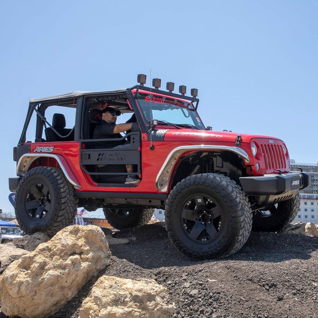 AR15009 Black Aluminum Front Jeep Wrangler JK Tube Half Doors
