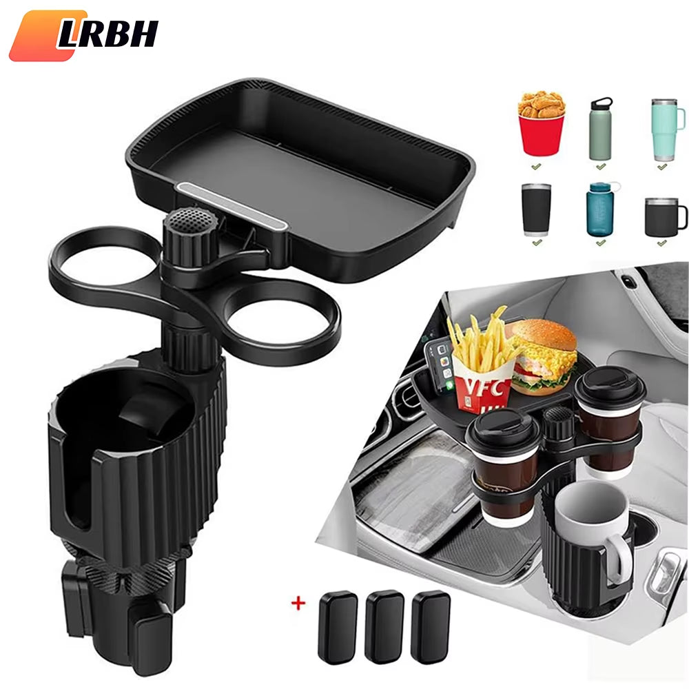 Car Cup Holder Expander Tray with Detachable Car Cup Holder Tray, Car Food Trays for Eating &Cup Holder Tray Table for Car