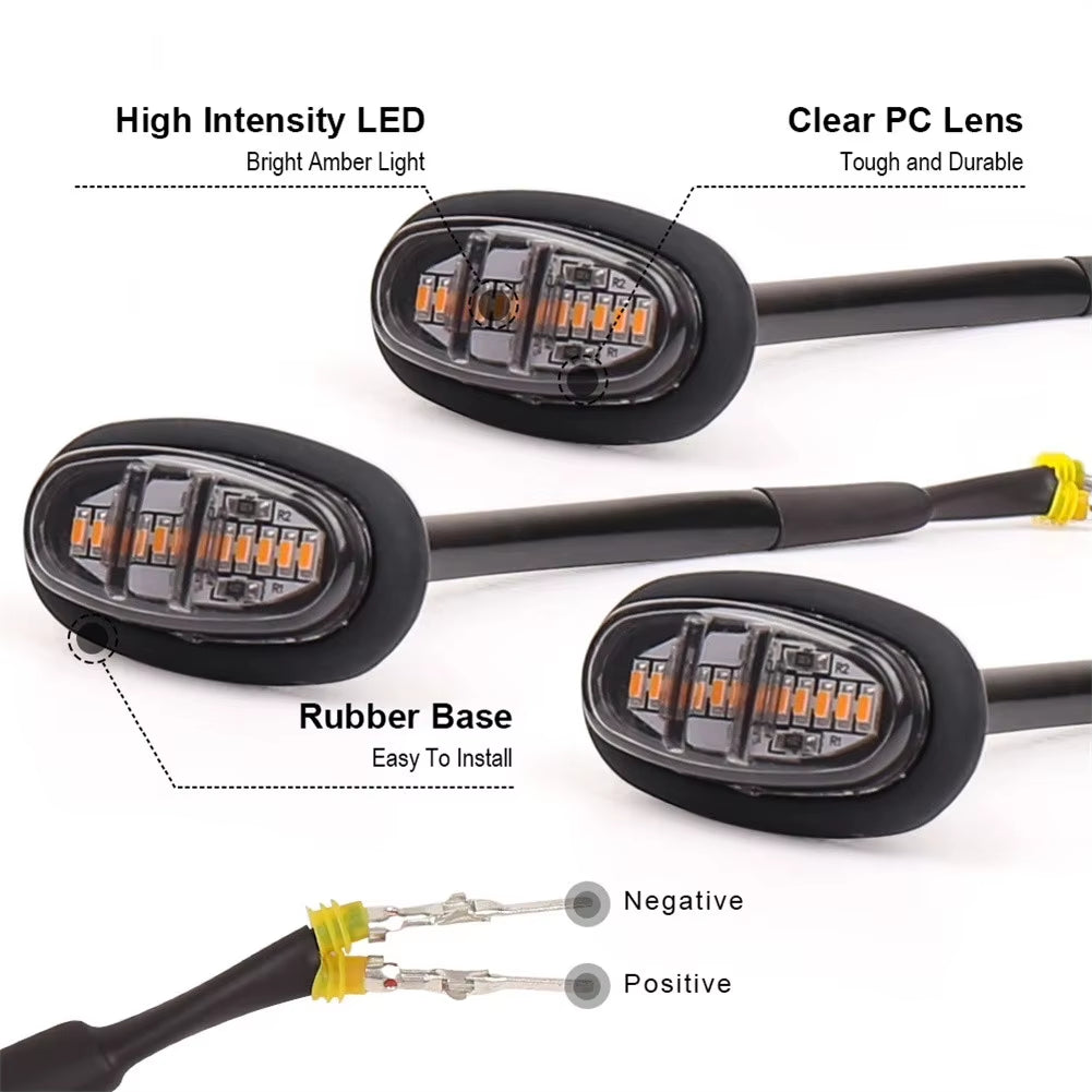 3Pcs Front Grille Light Raptor Style Smoked Lens Amber LED Light 12V 0.6A 6W for Ford F150 LED Grill Light