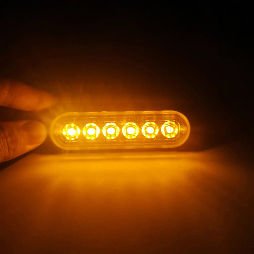 1PCS 6LED Truck Side Lights, Grille Lights, Emergency Lights, Truck Side Flashing Lights, Car Grille Flashing Lights, 12V-24V