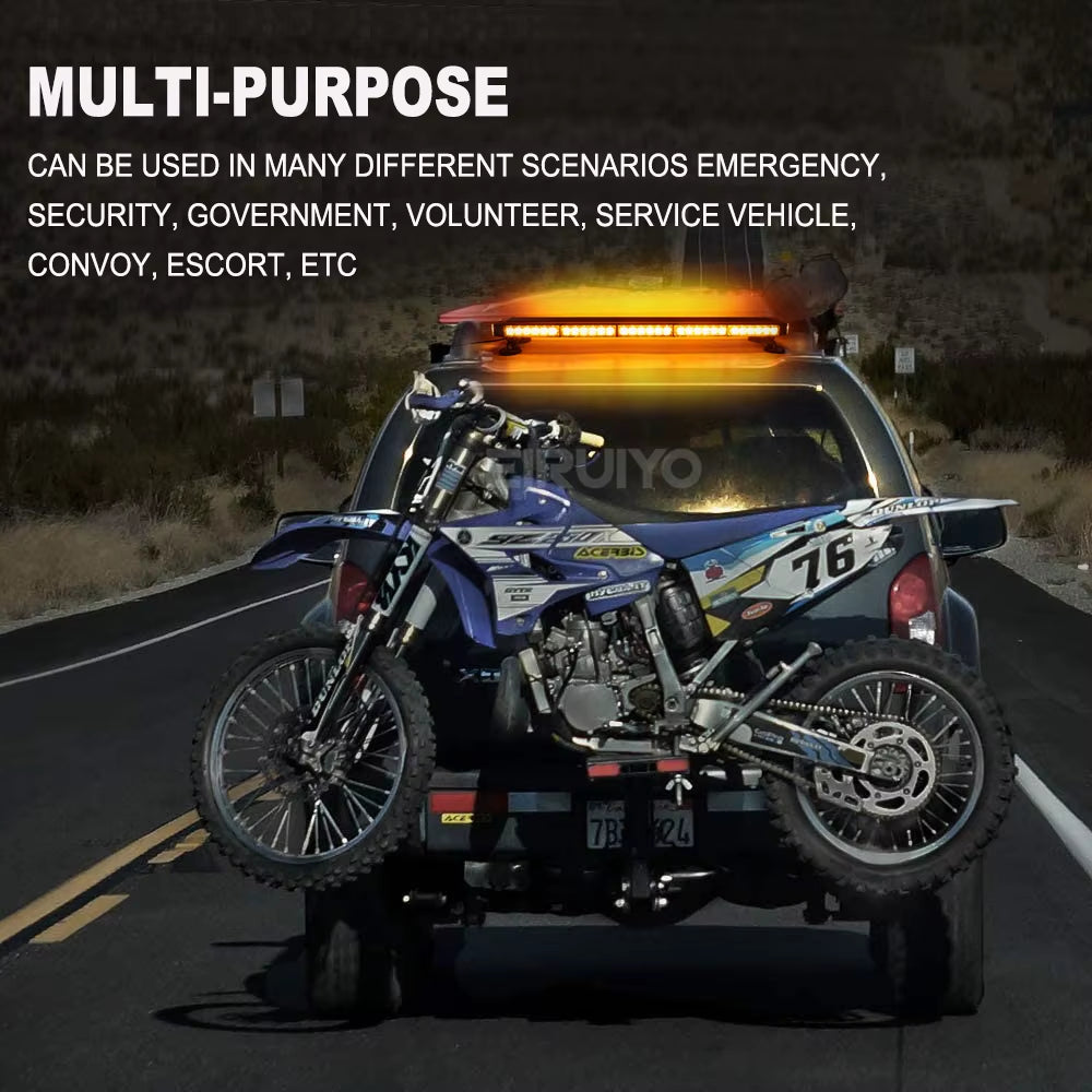 37" 43" 49" Amber White Emergency Warning LED Strobe Light Bar Roof Law Enforcement Flashing Lamp for Tow Truck 26 Modes