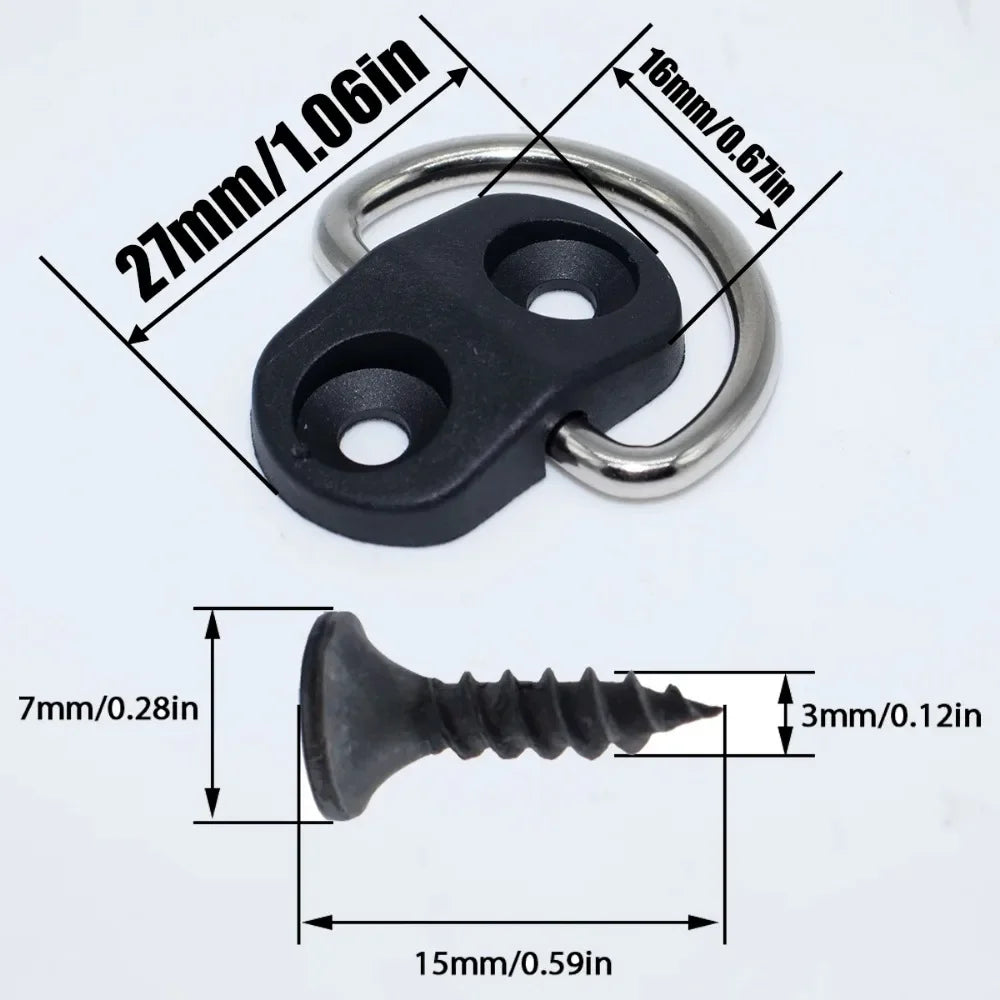 4Set Car Cargo Net Floor Hook Accessories Rear Trunk Boot Cargo Floor Net Tie down Hook Ring Loop Hanging Flat Screen Net Fixing