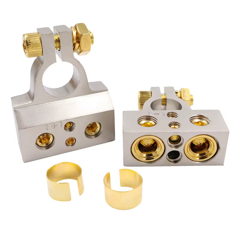Battery Terminal Connectors 0/2/4/6/8/10 AWG Battery Terminals Car Marine Battery Terminal Connector with Shims Protector Cover