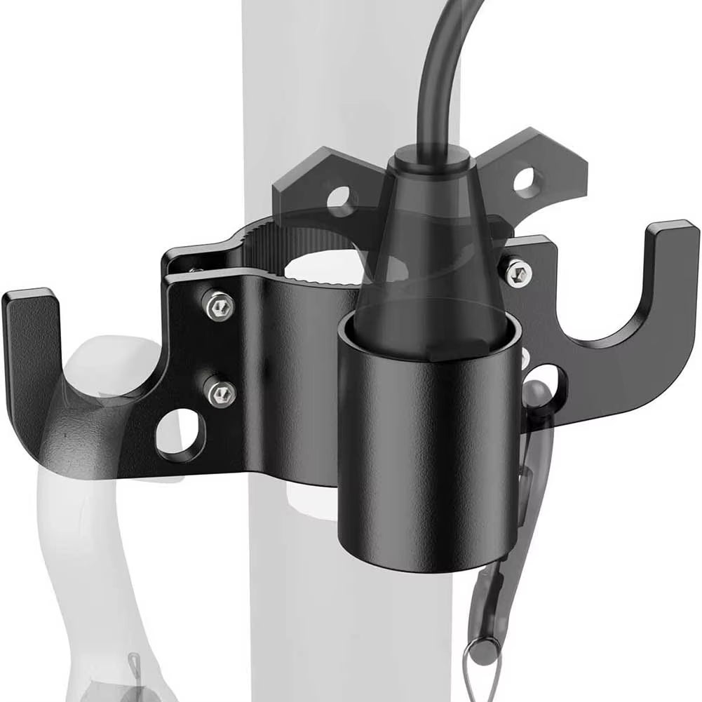Aluminum RV Trailer Chain Organizer and 7-Pin 1Plug Bracket Anti-Rust Cable Wire Harness Holder for Tongue Shaped Jacks