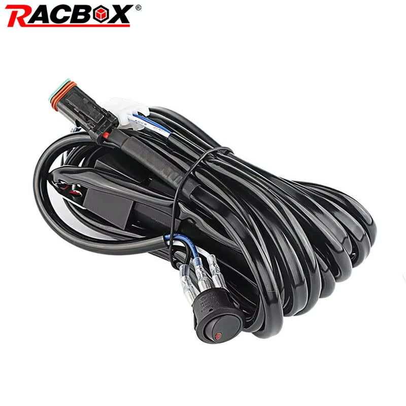 DT Plug Wiring Harness 12V 40A Relay Fuse On/Off Waterproof Switch Kit for 500W 400W 300W 200W 100W 6-52 Inch Led Work Light Bar