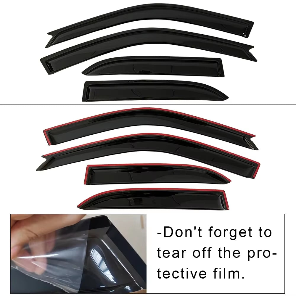 Window Visor for FORD F-150 2001 2002 2003 Crew Cab Pickup Wind Deflectors Rain Guards Door Visor Vent Shades Ventvisor Rain