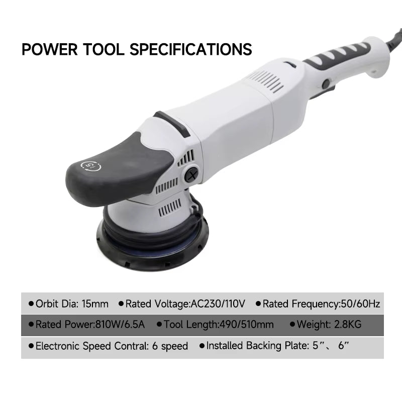 Polisher 900W Dual Action Car Polisher 15MM/21MM Car Buffer Polisher 6 Variable Speed for Car