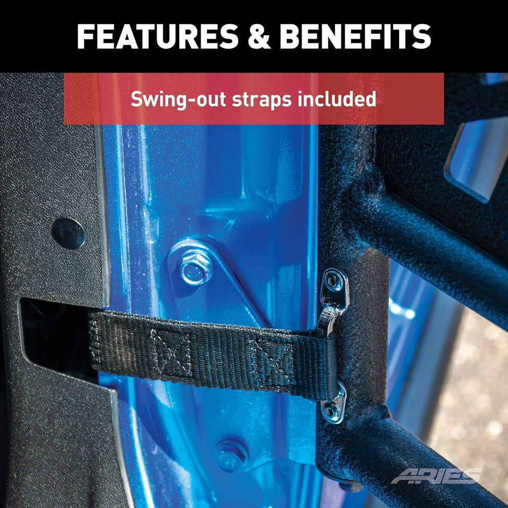 AR15009 Black Aluminum Front Jeep Wrangler JK Tube Half Doors