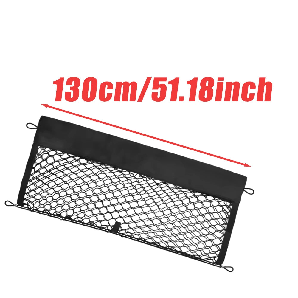 Truck bed cargo net in use