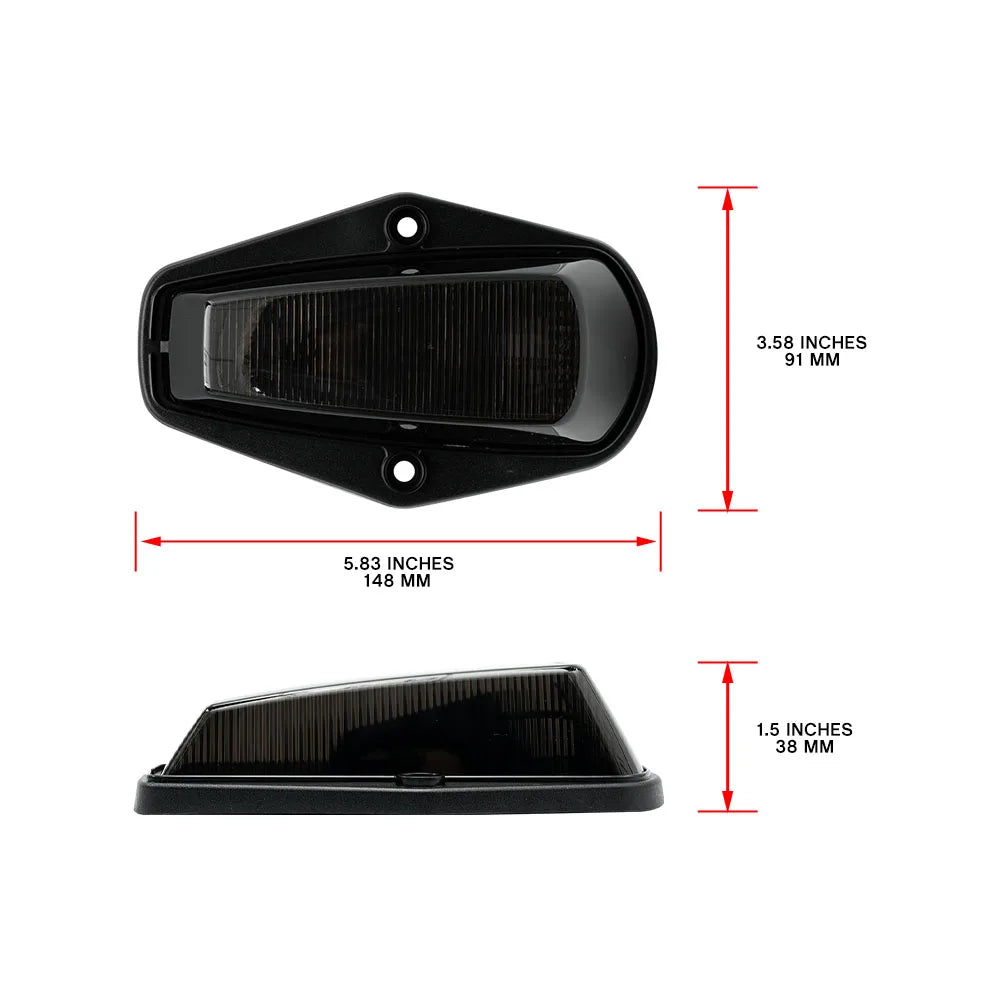Cab roof clearance lights installed