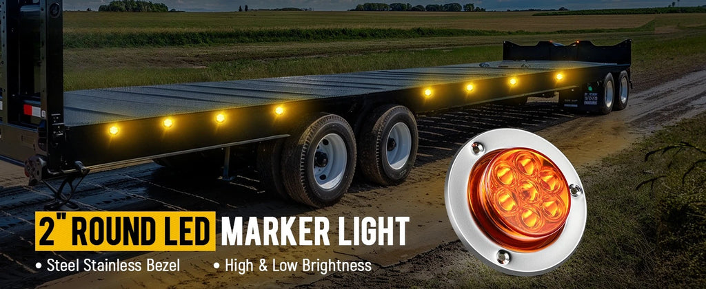 2 in. Amber 7 LED Side Marker Lights