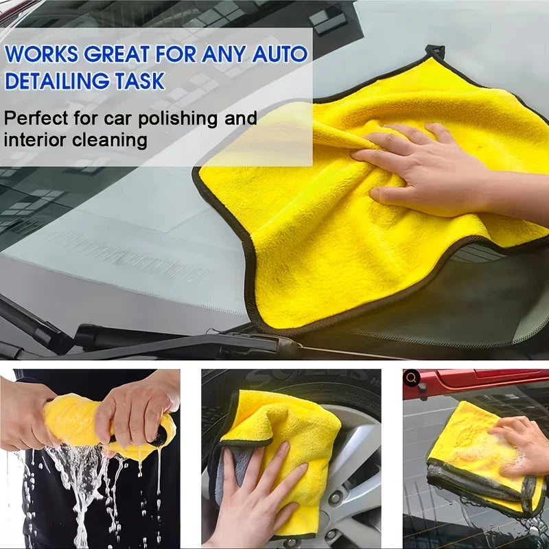 Microfiber towel in use