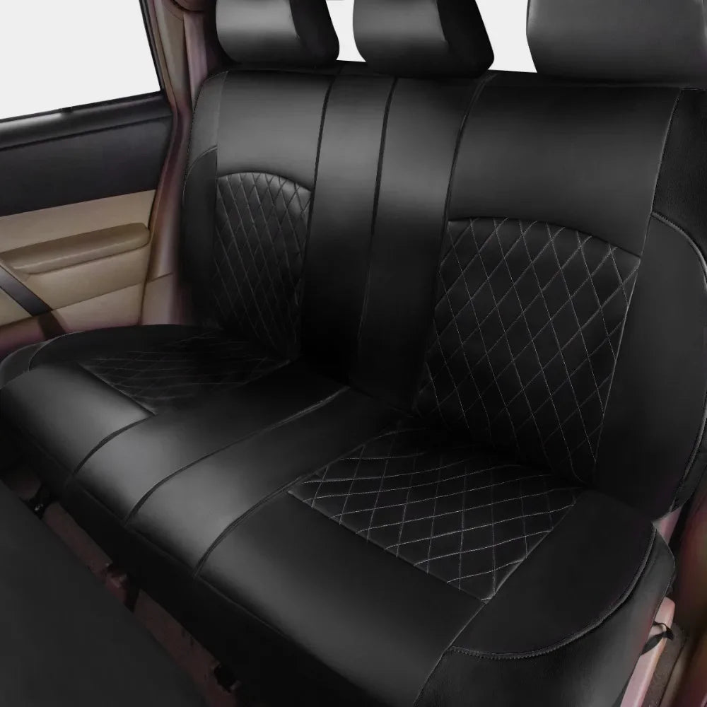 PU leather seat covers installed