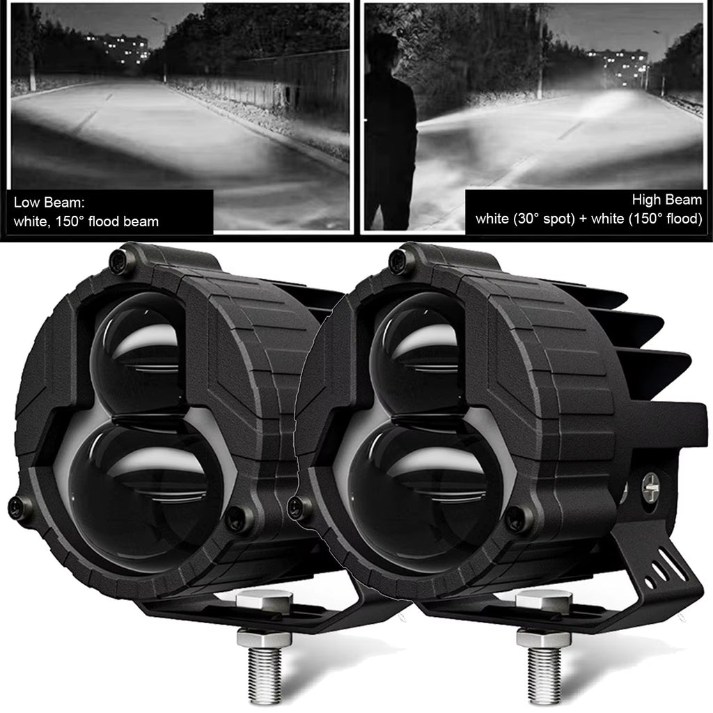 3" Inch LED Pods Light White Amber High Low Combo Beam Work Fog Driving Lights Bar for Car Motorcycle ATV SUV off Road 4X4 Truck
