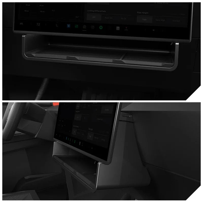 For Tesla Cybertruck 2025 Storage Box Storage Organizer Case Tray under the Central Control Screen behind the Screen Storage Box