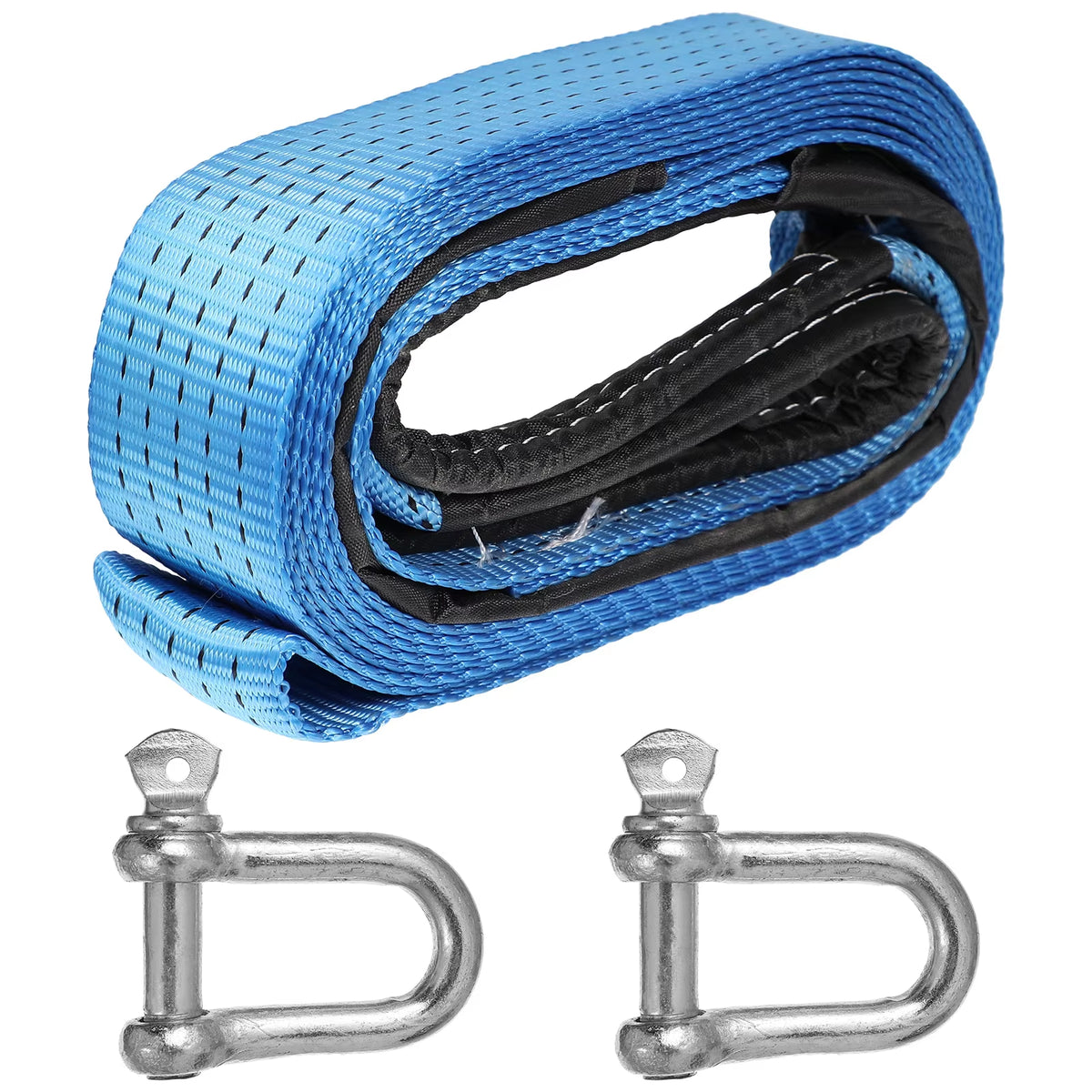 1 Set 3 Meter Thickened Nylon Towing Rope Heavy Duty Car Recovery Strap Vehicle Rescue Belt Truck Atv Tow Line Reflective Stripe