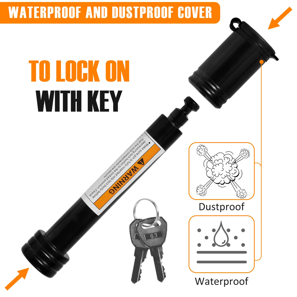 Trailer Hitch Lock 5/8In Carbon Steel Towing Hitch Receiver Lock Anti-Theft Waterproof Hitch Receiver Pin Lock for RV Truck Keys