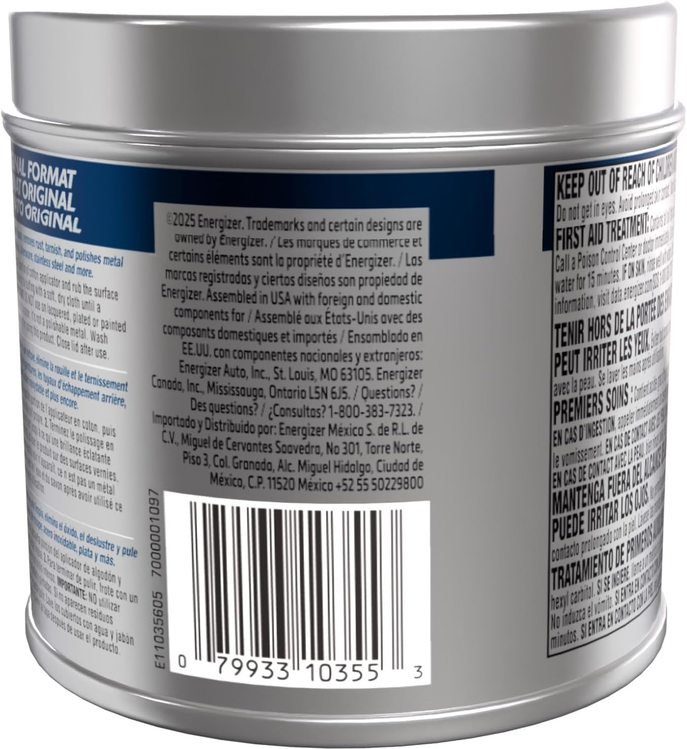 Nevr Dull All Metal Wadding Polish, Chrome and Metal Cleaner for Cars, Kitchens, Bathrooms, Easy Tear Pads for Stainless Steel, Brass, Copper, Aluminum, 5 Oz Tin