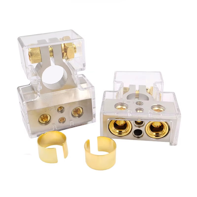 Battery Terminal Connectors 0/2/4/6/8/10 AWG Battery Terminals Car Marine Battery Terminal Connector with Shims Protector Cover