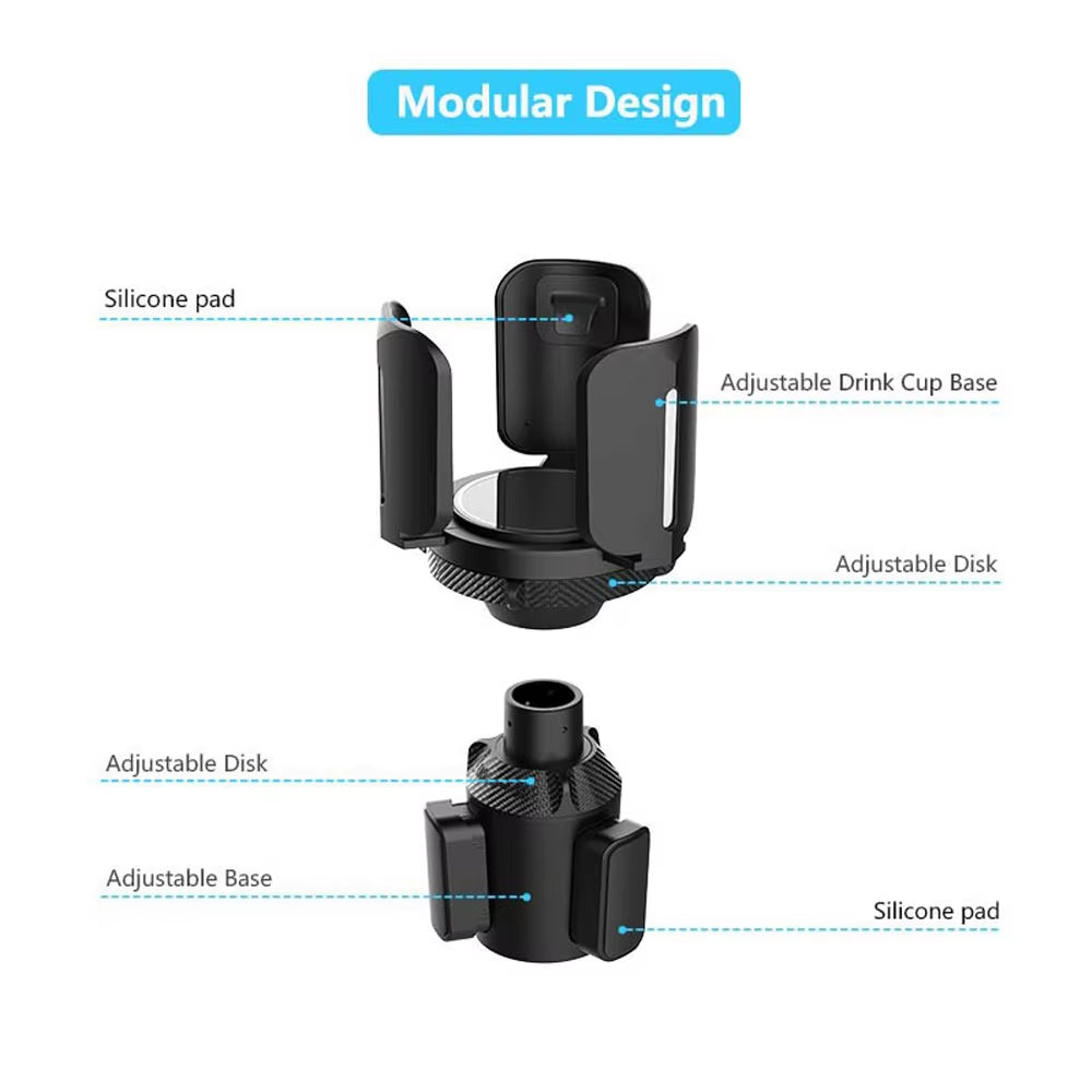 Vehicle Multifunctional Drink Cup Base with Adjustable Cup Holder Upgraded Extendable Car Cup Holder
