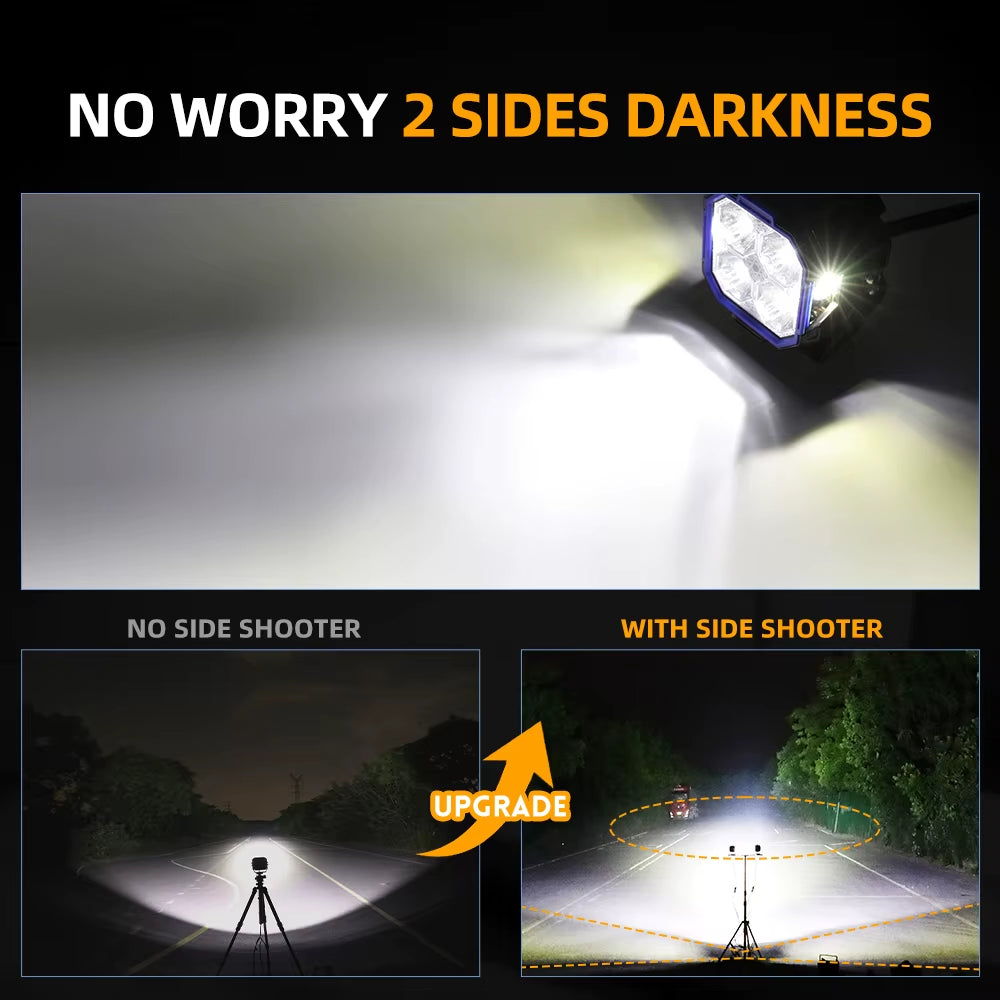 3 Inch Side LED Work Lights Amber White Side Shooter off Road Light Fog Driving Work Light for Truck Boat SUV with Wire