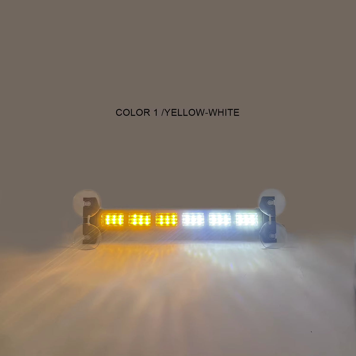 30CM LED Light Bar - 19 Flash Mode Amber White Emergency Strobe Light Strip 12V-24V Car Plug Power Mode for Motor Vehicles