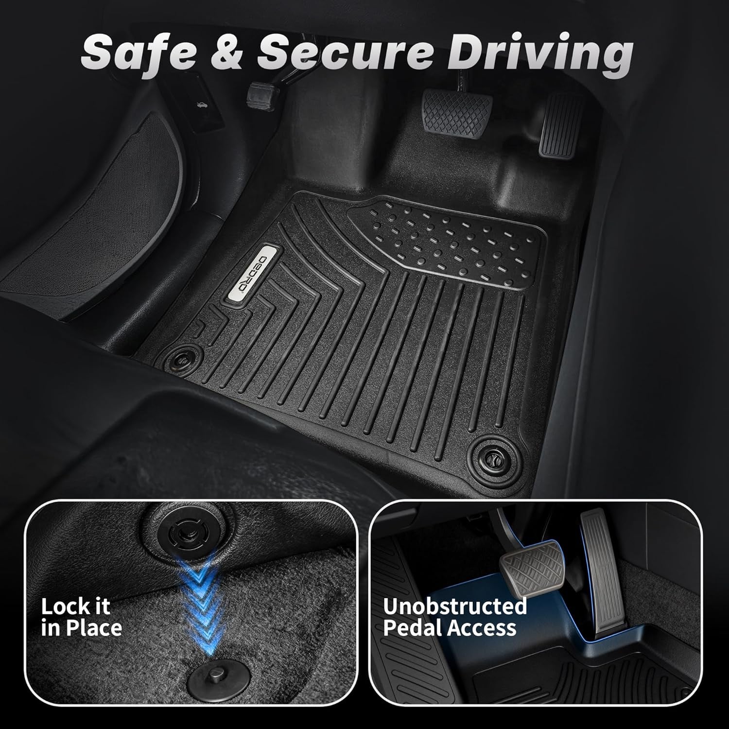 Floor Mats Fit for Honda Civic 10Th Gen 2016-2021 Sedan/Hatchback/Sport/Coupe/Type R, TPE All Weather Car Liners Tailored Fit for Honda Civic Accessories, 1St and 2Nd Row