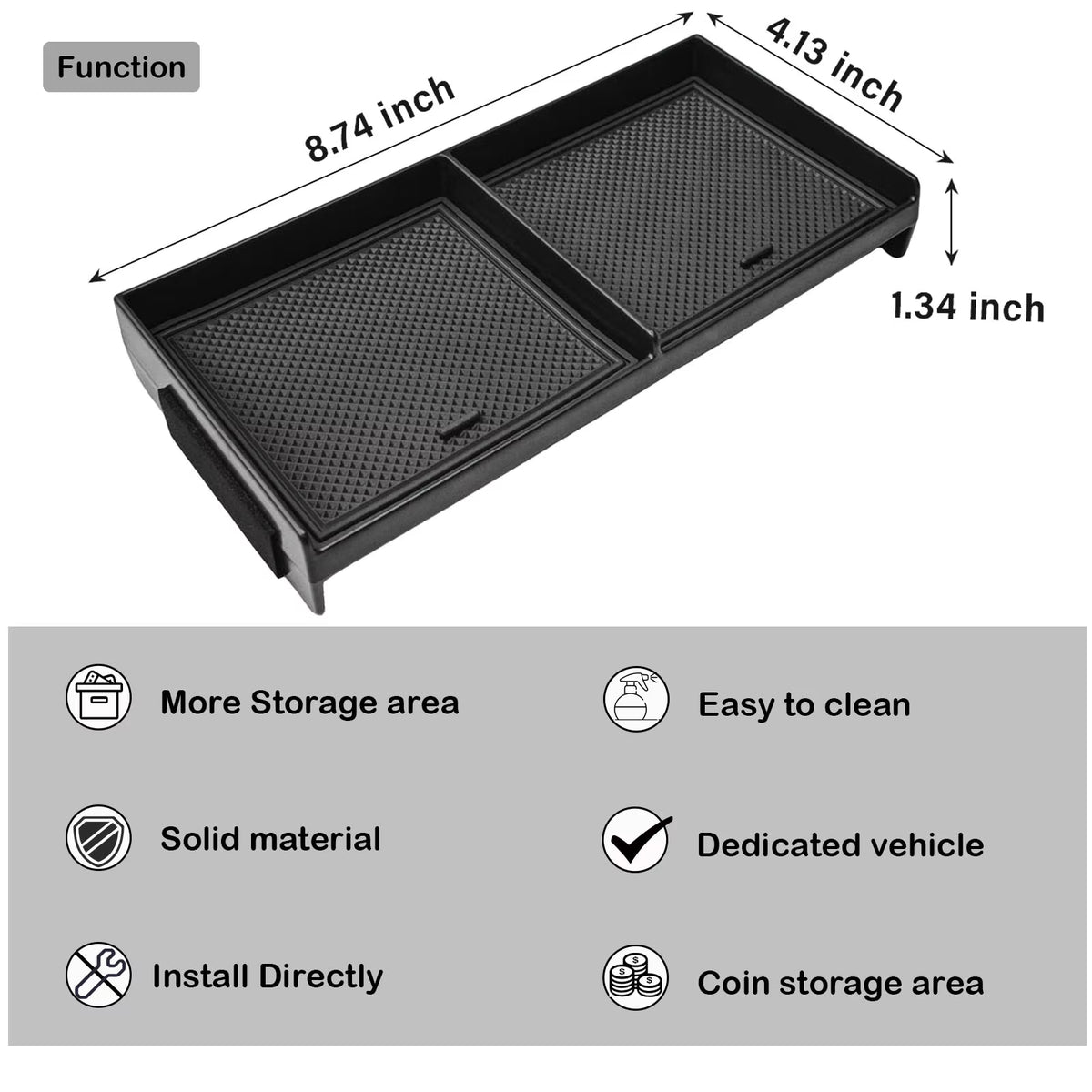 For 2026 2025 2024 2023 2022 Nissan Frontier Center Console Organizer Tray Middle under Climate Controls Secondary Storage Box