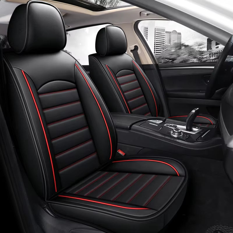 All Season Genuine Leather Full Coverage 5-Seater Car Seat Covers Summer Ready Universal Fit for Cars Suvs Trucks Premium Auto