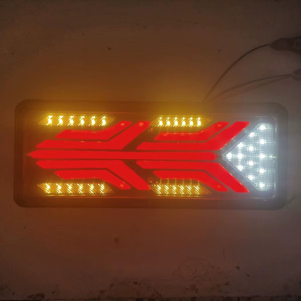 2PCS 33/46CM 12/24V LED Tail Light Trailer Tractor Rear Light Truck Sequential Flashlight Turn Signal Brake Reverse Lamp