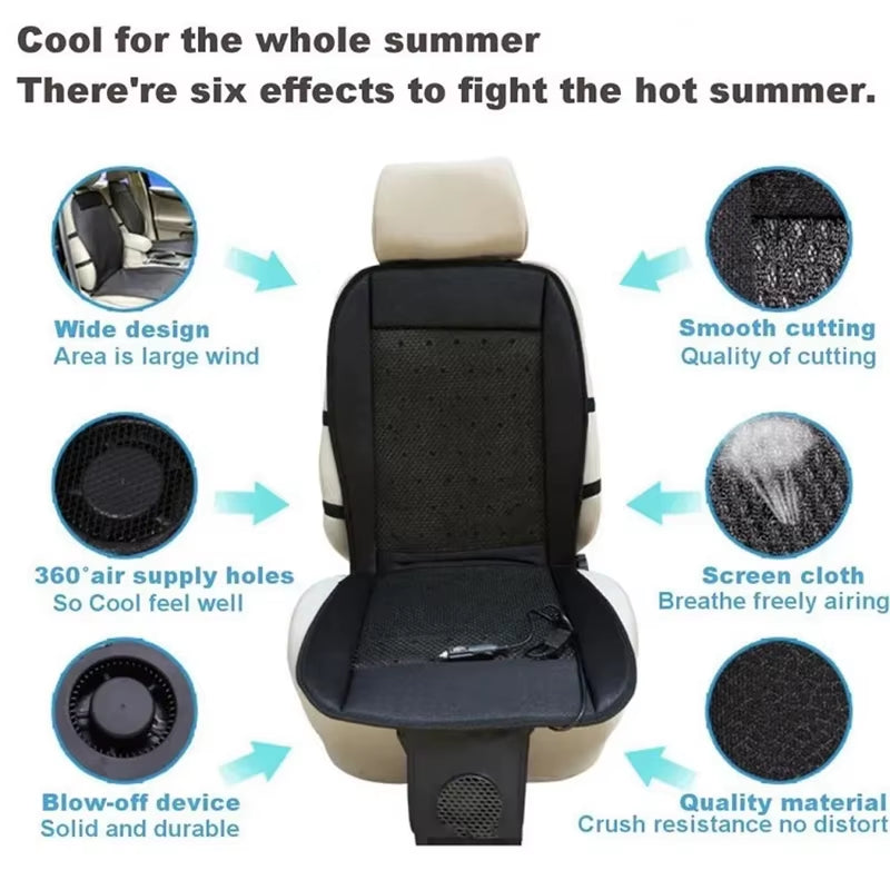 DC12V 24V Car Summer Cool Air Seat Cushion with Fan Fast Blowing Ventilation Car Seat Cooling Pat