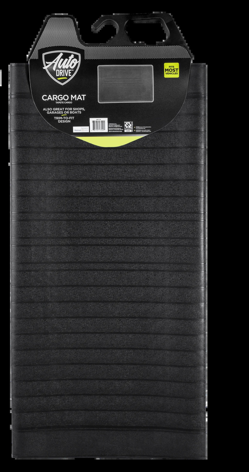 (3 Pack)  1-Piece Car Floor Mat Cargo Utility Black - Universal Fit, AD071717B