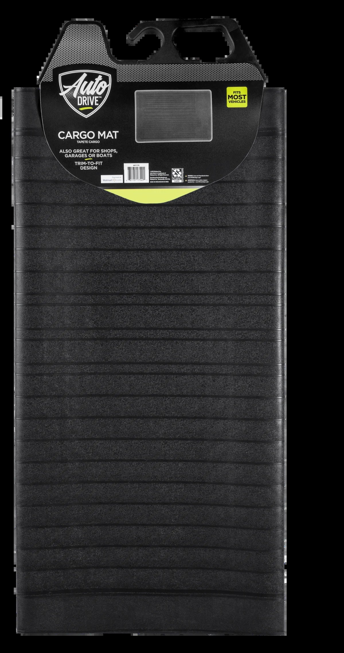 (3 Pack)  1-Piece Car Floor Mat Cargo Utility Black - Universal Fit, AD071717B