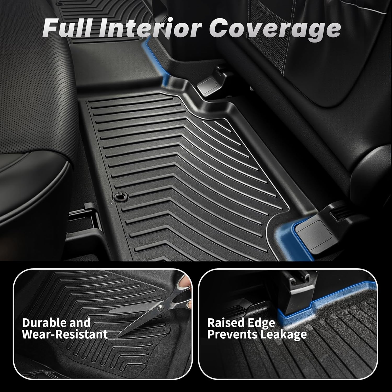 Floor Mats Fit for Honda Civic 10Th Gen 2016-2021 Sedan/Hatchback/Sport/Coupe/Type R, TPE All Weather Car Liners Tailored Fit for Honda Civic Accessories, 1St and 2Nd Row